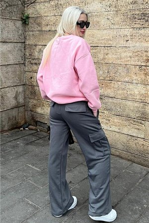 Женские дымчатые широкие брюки-карго с карманами Mg1615 MG1615