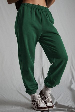 Женские темно-зеленые спортивные штаны большого размера с эластичной резинкой на талии Mg1235 MG1235