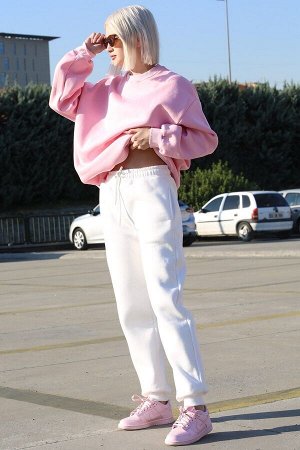 Женские спортивные штаны цвета экрю Ecru с эластичной талией и завышенной талией Mg1568 MG1568