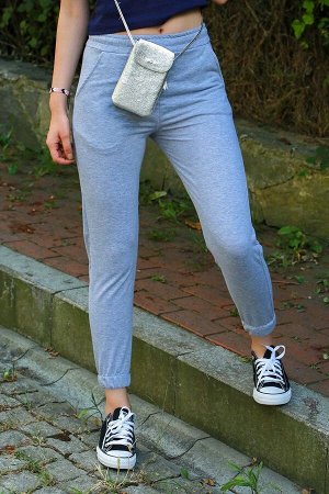 Женские серые спортивные штаны с карманами MG463