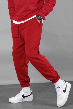 Бордовые красные мужские спортивные штаны Basic Regular Fit 5453