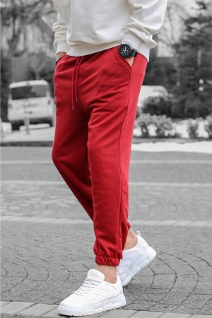 Бордовые красные мужские спортивные штаны Basic Regular Fit 5453