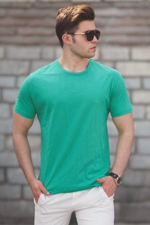Мужская зеленая базовая футболка 5268