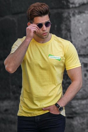 Мужская желтая футболка с принтом 5270