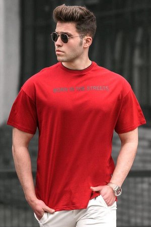 Мужская бордово-красная футболка 5219