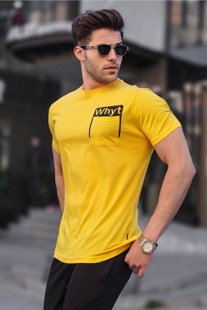 Желтая мужская футболка 4959