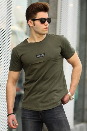 Базовая мужская футболка цвета хаки 4547