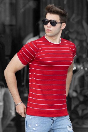 Мужская полосатая футболка Red-2 Knitwear 4600