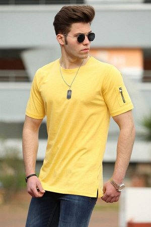 Желтая футболка с молнией 4103