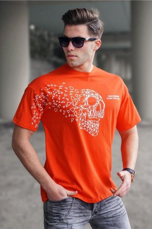 Оранжевая мужская футболка 5251