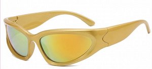 Солнцезащитные очки унисекс, спортивный стиль, желтая оправа с желтыми линзами + чехол