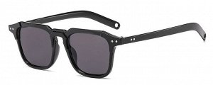 Солнцезащитные очки унисекс, квадратные, черные линзы в черной оправе + чехол