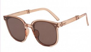 Складывающиеся солнцезащитные очки унисекс, квадратные, коричневая оправа + чехол
