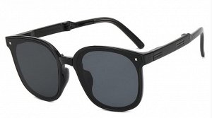 Складывающиеся солнцезащитные очки унисекс, квадратные, черная оправа + чехол