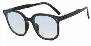 Складывающиеся солнцезащитные очки унисекс с градиентными линзами, квадратные, черная оправа + чехол