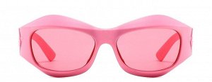 Солнцезащитные очки унисекс в спортивном стиле, розовая пластиковая оправа + чехол