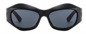 Солнцезащитные очки унисекс в спортивном стиле, черная пластиковая оправа + чехол