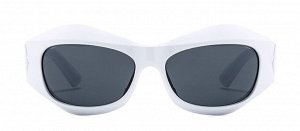 Солнцезащитные очки унисекс в спортивном стиле, белая пластиковая оправа + чехол