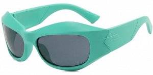 Солнцезащитные очки унисекс в спортивном стиле, зеленая пластиковая оправа + чехол