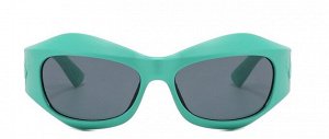 Солнцезащитные очки унисекс в спортивном стиле, зеленая пластиковая оправа + чехол