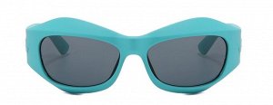 Солнцезащитные очки унисекс в спортивном стиле, светло-синяя пластиковая оправа + чехол