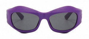 Солнцезащитные очки унисекс в спортивном стиле, фиолетовая пластиковая оправа + чехол