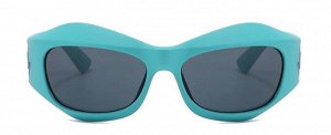 Солнцезащитные очки унисекс в спортивном стиле, зеленая с фиолетовым пластиковая оправа + чехол