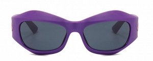 Солнцезащитные очки унисекс в спортивном стиле, розово-фиолетовая пластиковая оправа + чехол