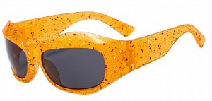 Солнцезащитные очки унисекс в спортивном стиле, оранжевая пластиковая оправа + чехол