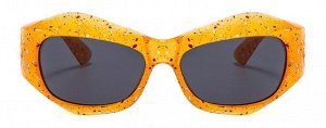 Солнцезащитные очки унисекс в спортивном стиле, оранжевая пластиковая оправа + чехол