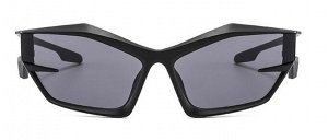 Солнцезащитные очки унисекс необычной формы, черная оправа + чехол