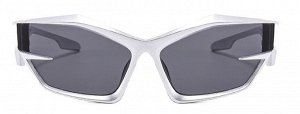 Солнцезащитные очки унисекс необычной формы, серебристая оправа + чехол
