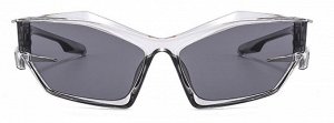 Солнцезащитные очки унисекс необычной формы, прозрачная оправа + чехол