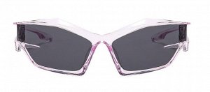 Солнцезащитные очки унисекс необычной формы, прозрачная фиолетовая оправа + чехол