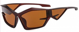 Солнцезащитные очки унисекс необычной формы, коричневая оправа + чехол