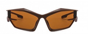 Солнцезащитные очки унисекс необычной формы, светло-коричневая оправа + чехол