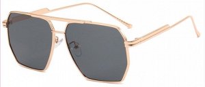 Солнцезащитные очки унисекс с серыми линзами в металлической оправе + чехол