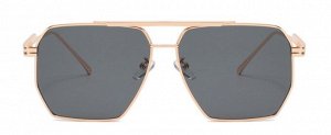 Солнцезащитные очки унисекс с серыми линзами в металлической оправе + чехол