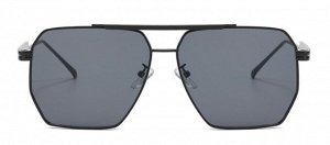 Солнцезащитные очки унисекс в черной металлической оправе + чехол
