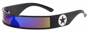 Солнцезащитные очки унисекс с синими линзами, узкие, черная пластиковая оправа + чехол