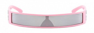 Солнцезащитные очки унисекс, узкие, розовая пластиковая оправа + чехол
