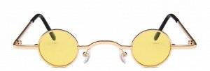 Круглые солнцезащитные очки унисекс, цвет желтый + чехол