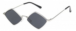 Солнцезащитные очки унисекс в виде ромба, серебристая металлическая оправа + чехол
