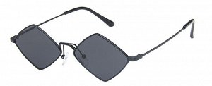 Солнцезащитные очки унисекс в виде ромба, черная металлическая оправа + чехол