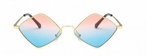 Солнцезащитные очки унисекс в виде ромба, цвет линз красно-зеленый + чехол