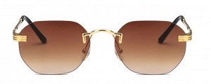 Солнцезащитные очки унисекс, авиаторы, цвет градиентный коричневый