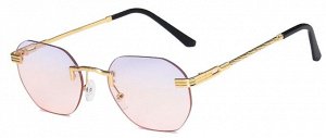 Солнцезащитные очки унисекс, авиаторы, цвет фиолетово-розовый