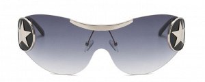 Солнцезащитные очки унисекс со звездой, бескаркасные, цвет линз серый градиентный + чехол