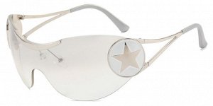 Солнцезащитные очки унисекс со звездой, бескаркасные, прозрачные линзы + чехол