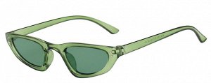 Солнцезащитные очки унисекс, узкие, зеленая прозрачная оправа + чехол